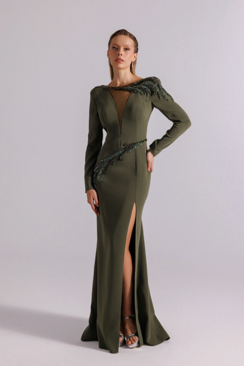 Evelyn Dress Olive Green / 16