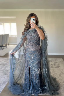  Noor Feathered Gown