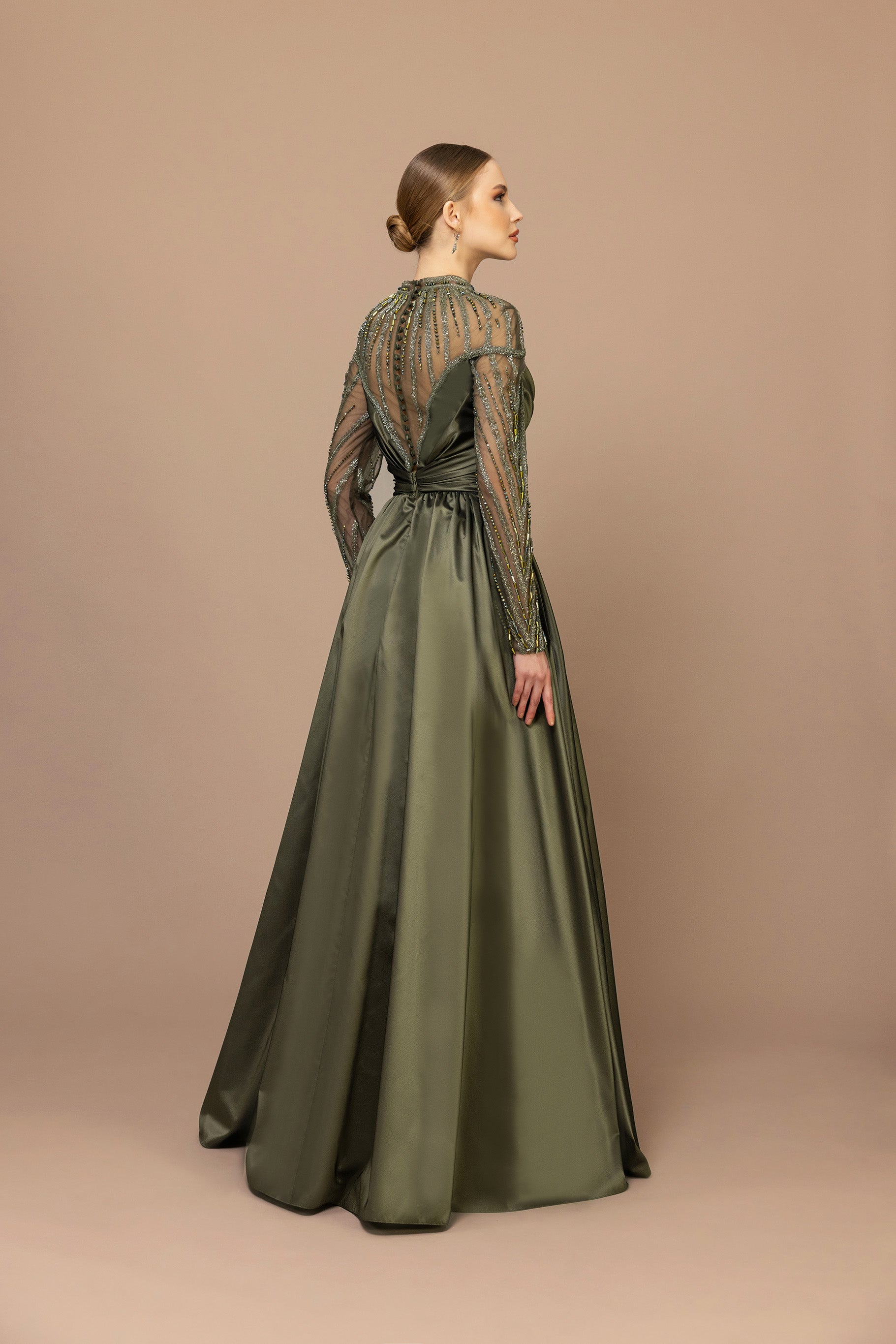 Adriana A-Line Dress Olive Green / US 4